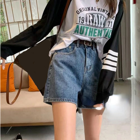 Retro Slim Jeansshorts 