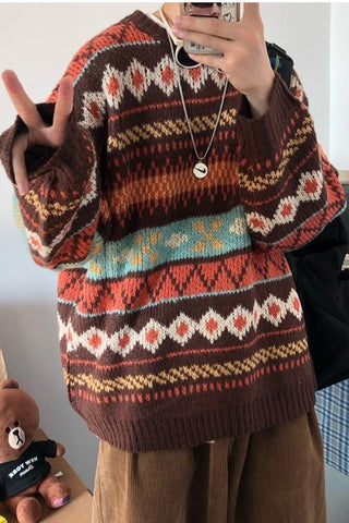 Loose Vintage Thick Knitted Sweater