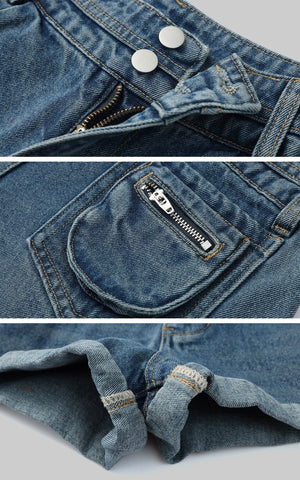 Denim Layered Set â€?Jacket, Shorts & Tank