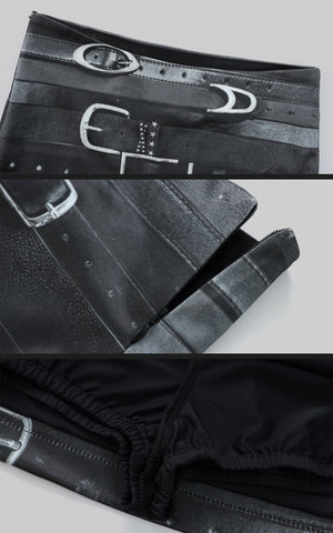 Belt-Print Mini Skirt