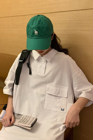 Camisas holgadas de manga corta con bolsillos 