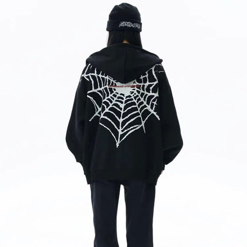 Spider Web Zip-Up Hoodie