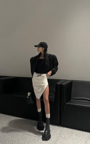 Asymmetrical Pleated Skirt