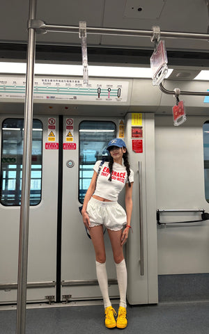 White Bloom Shorts