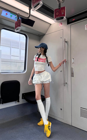 White Bloom Shorts