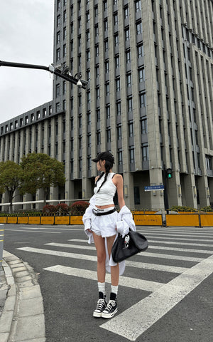 Oversized Shirt & Lace Trim Shorts Set
