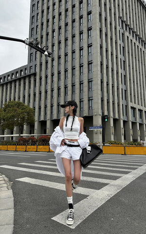 Oversized Shirt & Lace Trim Shorts Set