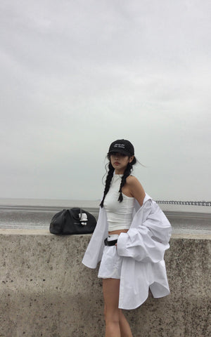 Oversized Shirt & Lace Trim Shorts Set