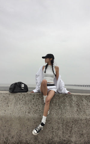 Oversized Shirt & Lace Trim Shorts Set
