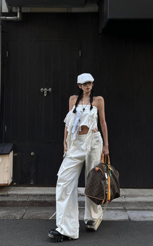 Dramatic Wide-Leg Floor-Length Pants