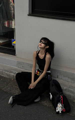Low-Rise Flare Pants with Floor-Length Hem