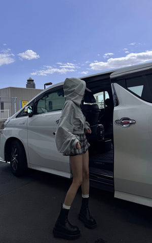 Oversized Hooded Zip-Up Sweatshirt