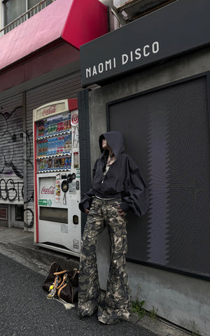 Oversized Hooded Zip-Up Sweatshirt