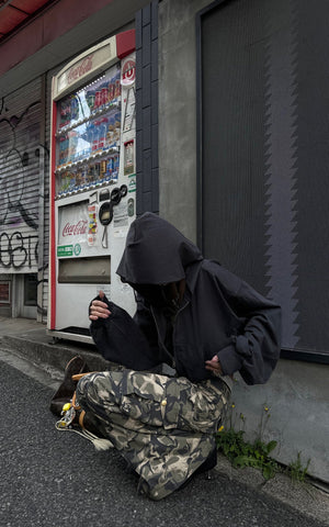 Oversized Hooded Zip-Up Sweatshirt