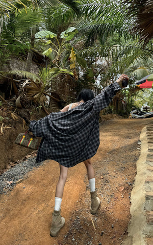 Oversized Plaid Shirt Jacket