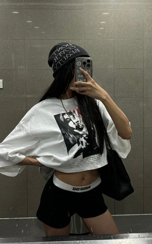 Contrast Waistband Fitted Mini Shorts for Streetwear Layering