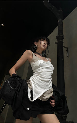 Faux Two-Piece Layered Tank Top