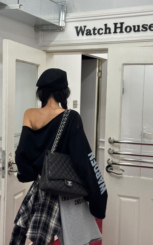 Asymmetrical Off-Shoulder Long Sleeve Top