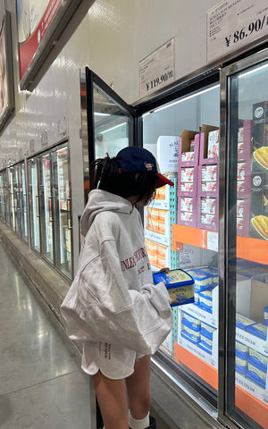 Retro Lettering Print Hoodie + High-Waisted Shorts Set