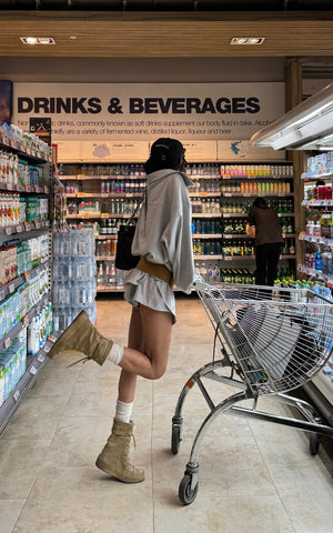 Oversized Shirt Jacket + Layered Shorts Set