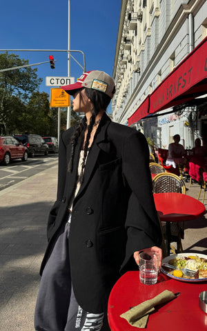 Oversized Double-Breasted Wool Blazer