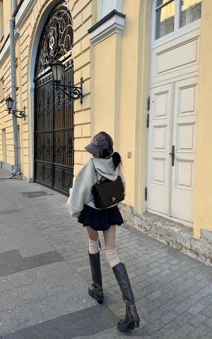 Black Flower Bud Mini Skirt