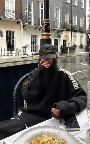 High-Neck Sweater with Embroidered Logo