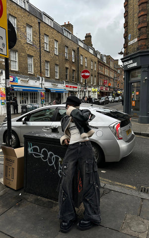 Multi-Pocket High-Rise Cargo Jeans