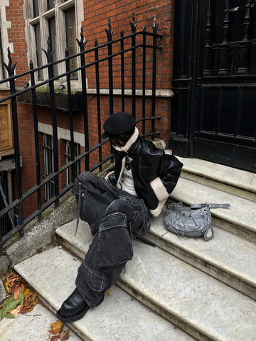 Multi-Pocket High-Rise Cargo Jeans