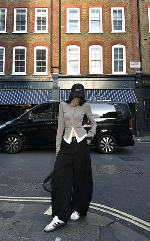 High Neck Layered Effect Long-Sleeve Top