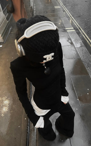 Black Two-Layered Long Sleeve Top
