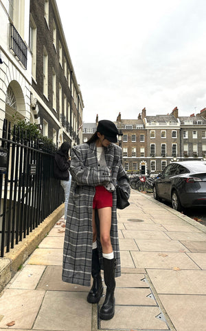 Wool Plaid Overcoat