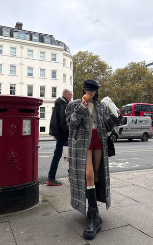 Wool Plaid Overcoat