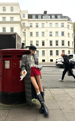 Wool Plaid Overcoat