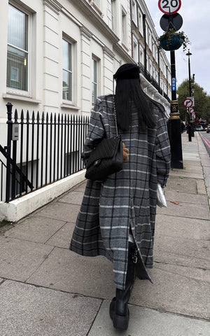 Wool Plaid Overcoat