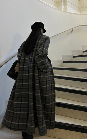 Wool Plaid Overcoat