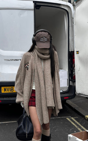 Knitted Cardigan & Scarf Set