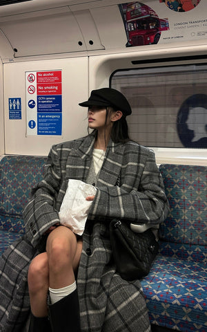 Wool Plaid Overcoat