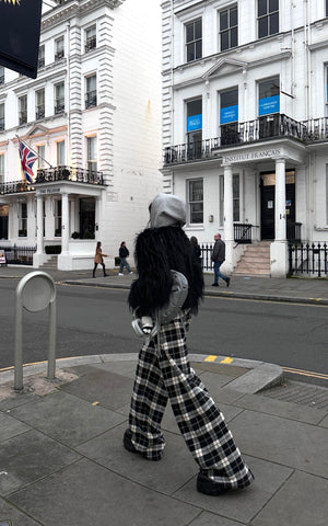 Faux Fur Contrast-Layered Jacket