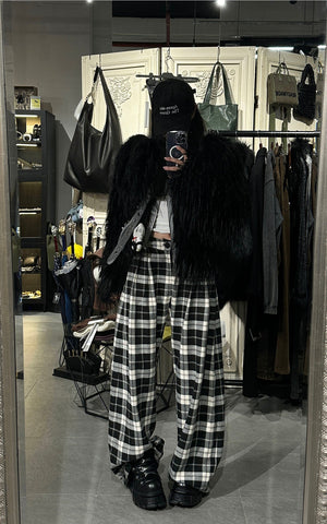 Faux Fur Contrast-Layered Jacket