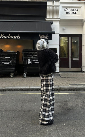 Faux Fur Contrast-Layered Jacket
