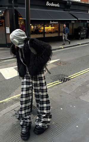 Faux Fur Contrast-Layered Jacket