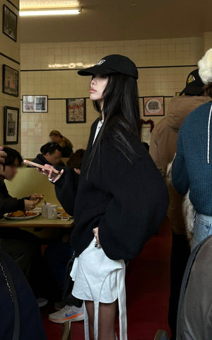 Layered V-Neck Knit Sweater