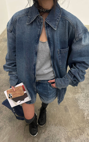 Denim Layered Set â€?Jacket, Shorts & Tank