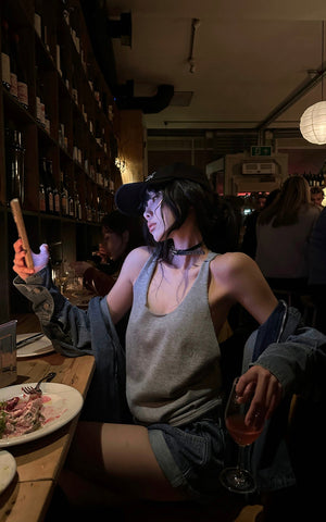 Backless Knit Tank Top