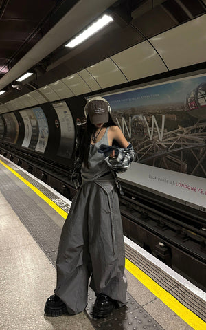Paratrooper Draped Wide-Leg Pants