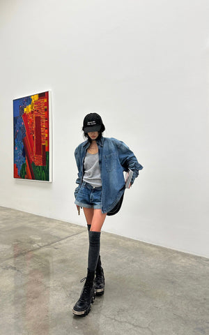 Denim Layered Set â€?Jacket, Shorts & Tank