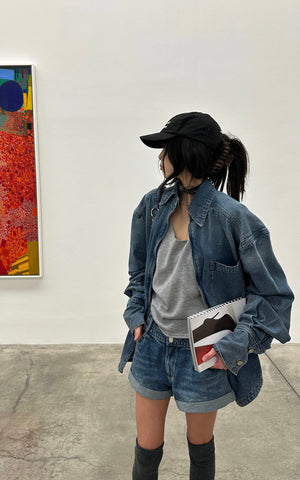Denim Layered Set â€?Jacket, Shorts & Tank