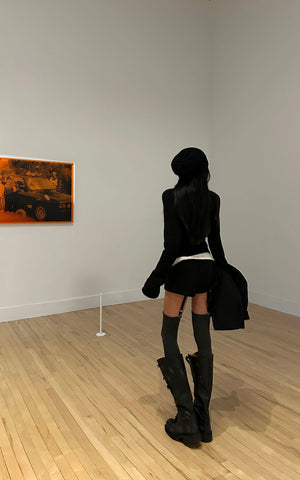 Black High-Waist Utility Shorts