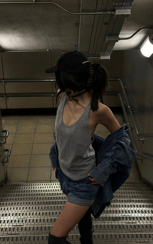 Backless Knit Tank Top